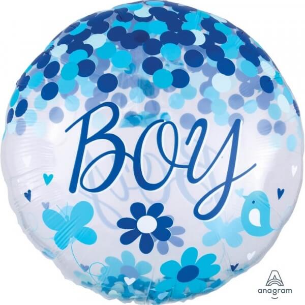 Μπαλόνι Foil "Confetti Balloon Baby Boy" 71εκ. - Κωδικός: 39318 - Anagram